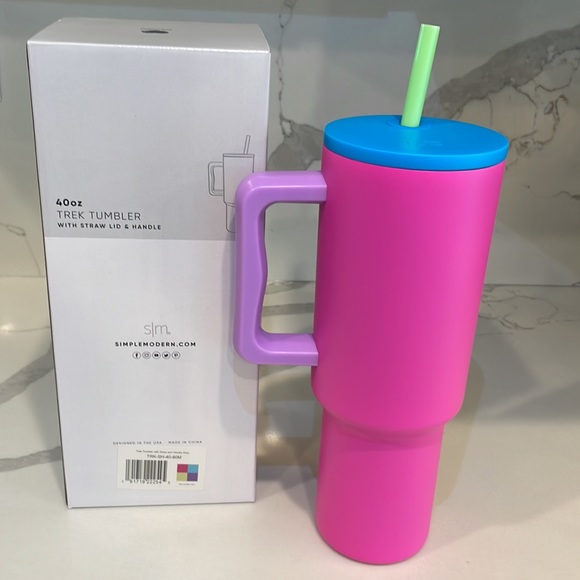 Simple Modern - 80s MIX (neon mix) 40 oz Trek Tumbler w/handle - NWT! - Picture 2 of 9